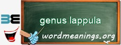 WordMeaning blackboard for genus lappula